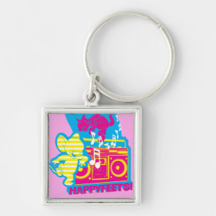 Porte-clés Le dopant bat les pieds heureux