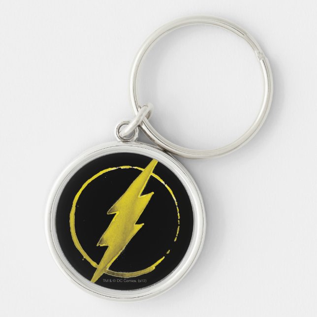 Porte-clés Le Flash | Emblème de la poitrine jaune (Devant)