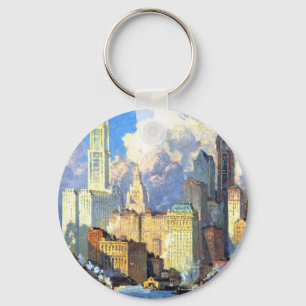 Porte-clés Le front de mer vintage de la rivière Hudson