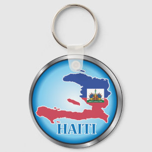 Porte-clés Le Haïti Button.ai rond