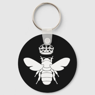 Porte-clés Le logo blanc de reine des abeilles… sont vous une