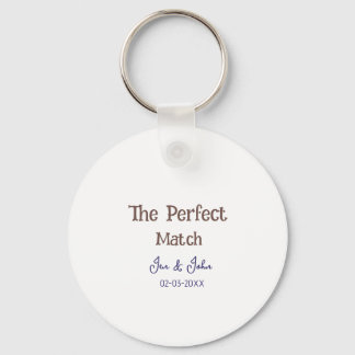 Porte-clés le mariage parfait gris nom date bleu