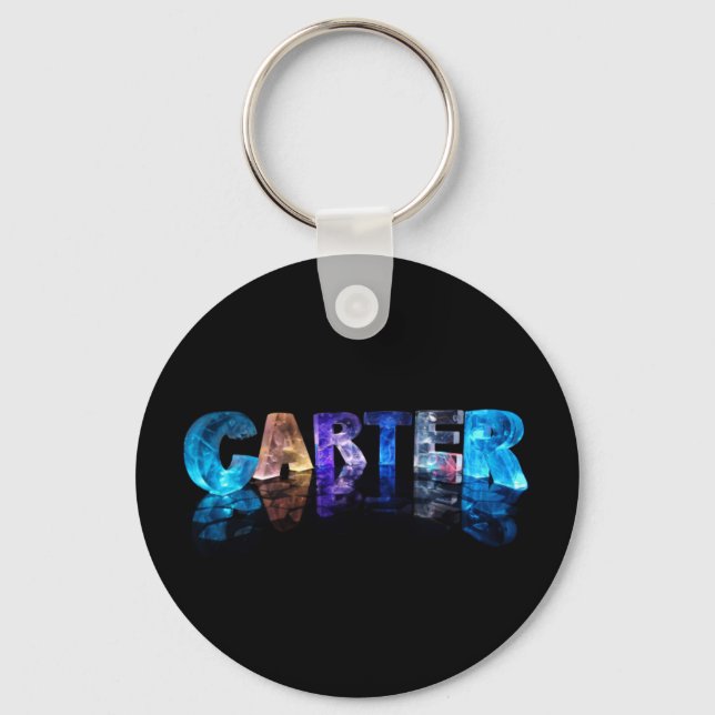 Porte-clés Le nom Carter en lumières 3D (Recto)