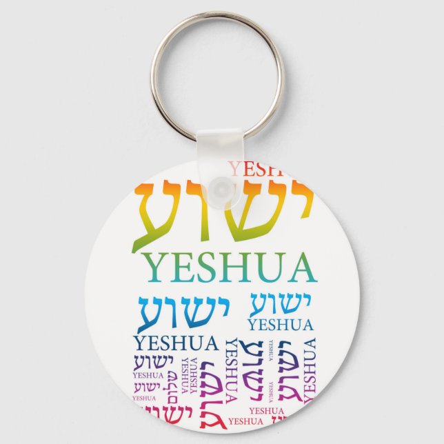 Porte-clés Le nom de Yeshua en hébreu et en anglais - Jésus (Recto)