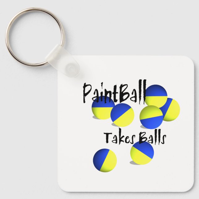 Porte-clés Le Paintball prend des balles (Recto)