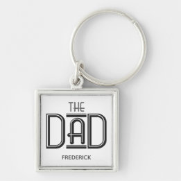 Porte-clés Le papa Black White Texte Porte - clé personnalisé