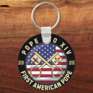 Porte-clés Le Pape Léon XIV, Premier Pape Américain Historiqu