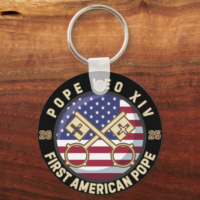 Porte-clés Le Pape Léon XIV, Premier Pape Américain Historiqu (Verso)