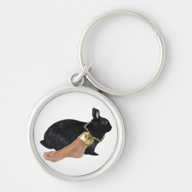 Porte-clés Le pied humain chanceux du lapin (Devant)