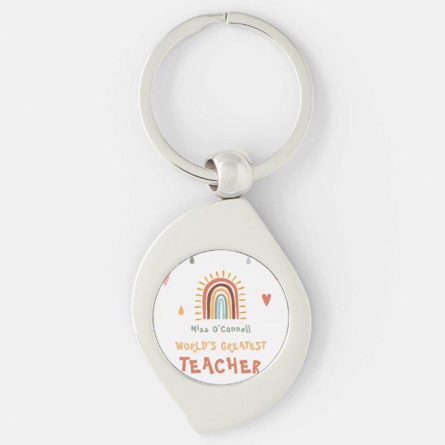 Porte-clés Le plus grand cadeau d'enseignant du monde Boho ar (Devant)