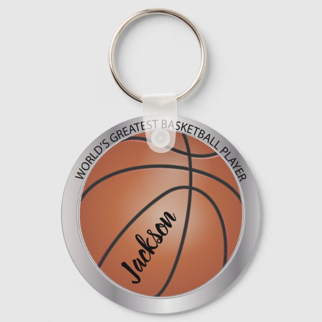 Porte-clés Le plus grand joueur de basket du monde - Argent (Recto)