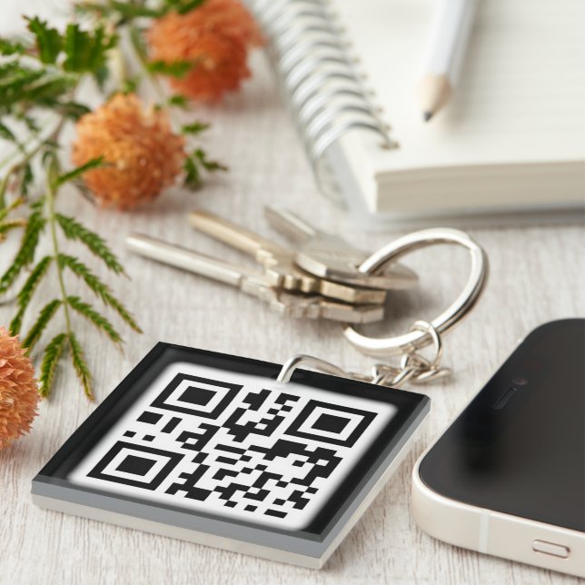 Porte-clés Le Porte - clé acrylique élégant du code QR (Devant Droit)