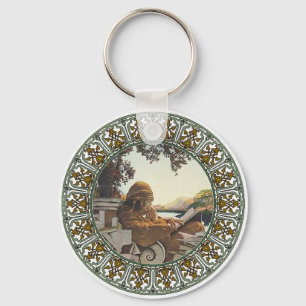 Porte-clés Le porte - clé d'ex-libris de rat de bibliothèqu