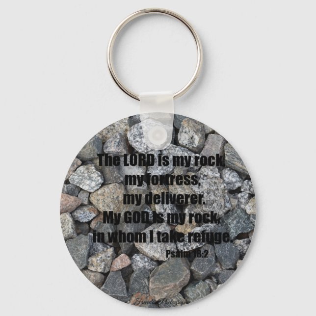 Porte-clés Le Seigneur est mon Porte - clé de rocher (Recto)