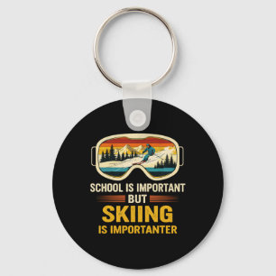 Porte-clés Le ski est plus important pour les amateurs de ski