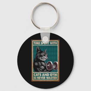 Porte-clés Le Temps Passé Avec Les Chats Et La Salle De Sport