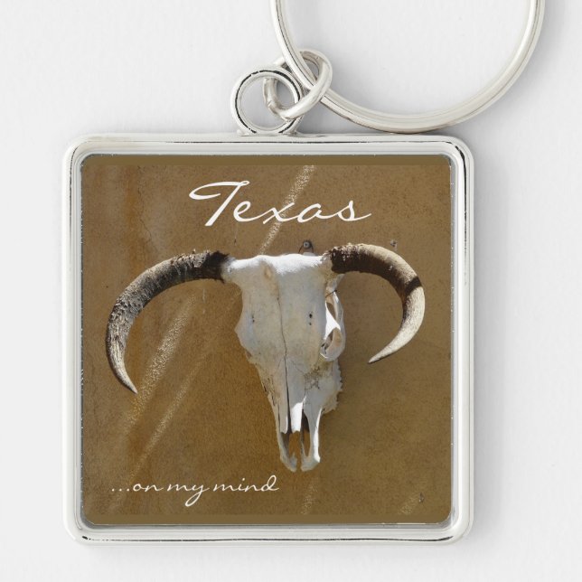 Porte-clés Le Texas sur mon esprit/crâne de Longhorn (Devant)