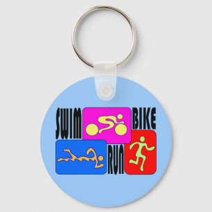 Porte-clés Le TRI vélo de bain de triathlon courent la