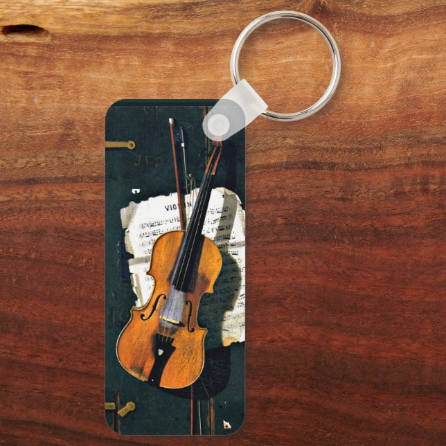 Porte-clés Le Vieux Violon, peinture d'art (Verso)