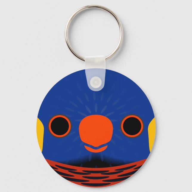Porte-clés Le visage d'un lorikeet coco (Recto)