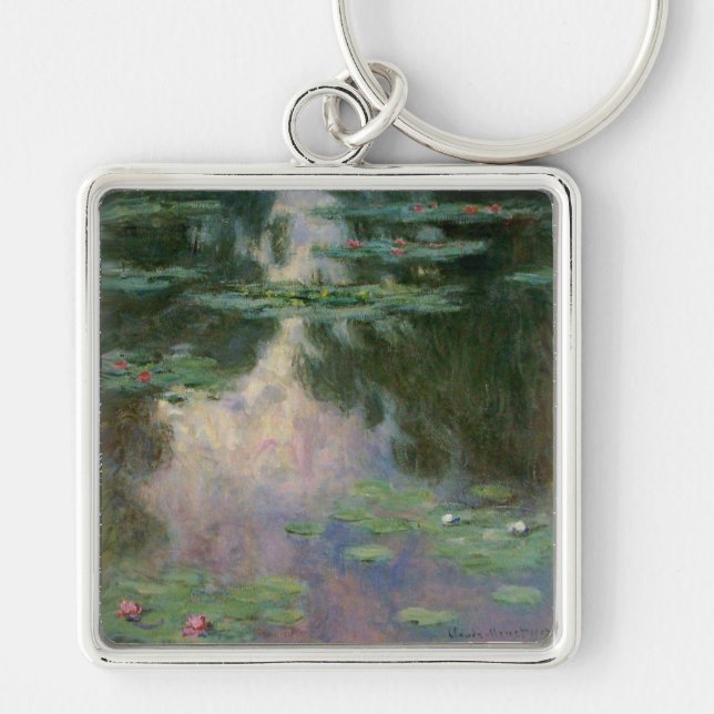 Porte-clés L'EAU MENSONNE EN ÉTANG VERT ROSE par Claude Monet (Devant)