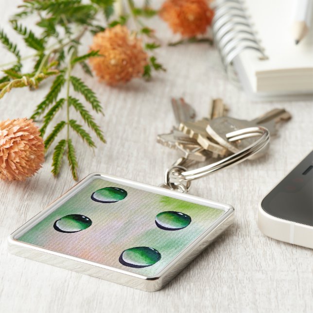 Porte-clés L'eau verte laisse tomber l'art (Côté)