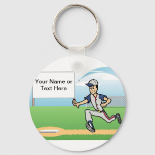 Porte-clés Lecteur de baseball - Dessin masculin par PrintedP