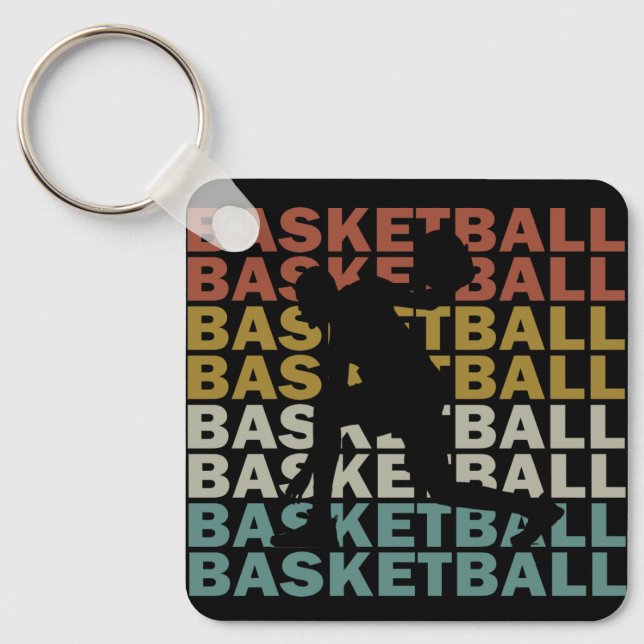 Porte-clés Lecteur de basket-ball style rétro vintage (Recto)