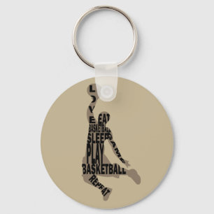 Porte-clés Lecteur de basketball slunk avec texte intégral