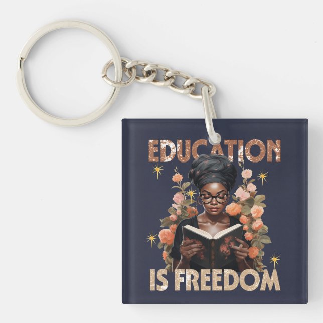 Porte-clés L'éducation est la liberté Livres enseignants Hist (Devant)