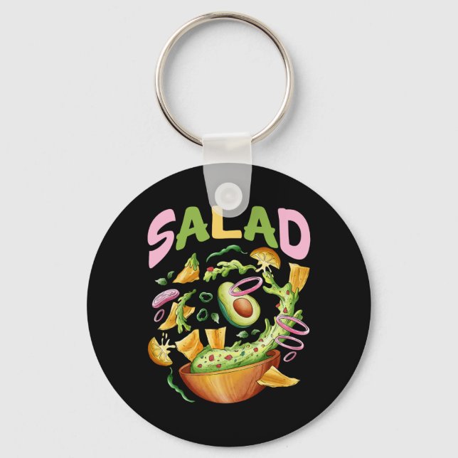Porte-clés Légumes Salade Vegetarian Vegetarian (Recto)