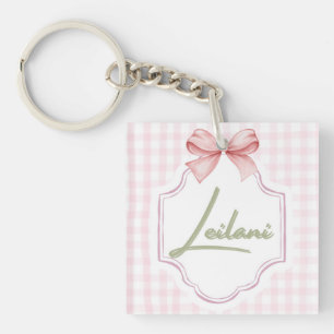 Porte-clés Leilani personnalisée bébé fille En vichy