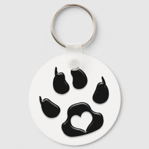 Porte-clés L'Empreinte de patte du chat Noir