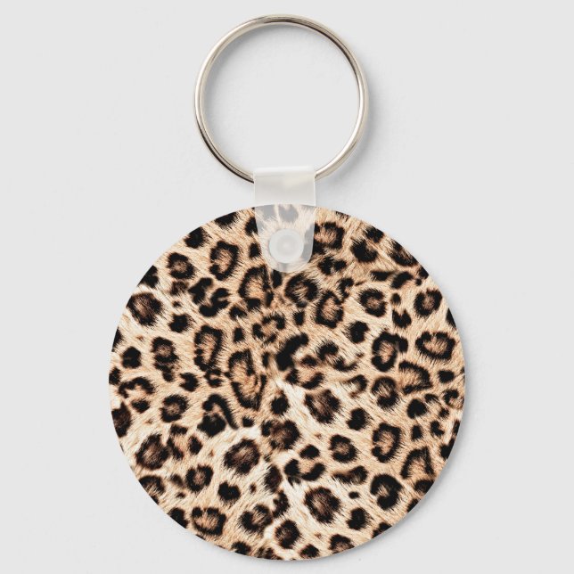 Porte-clés Leopard Design Motif : Wild Elegance. (Recto)