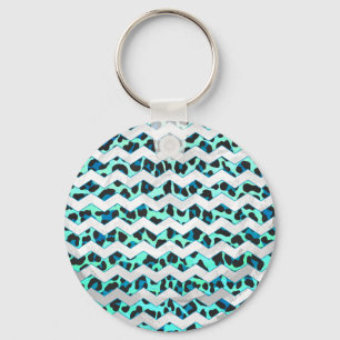Porte-clés Léopard noir et Turquoise