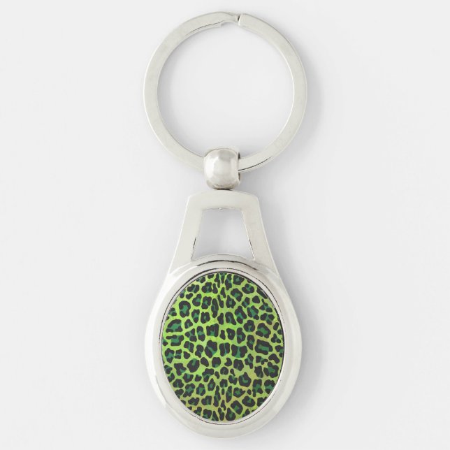 Porte-clés Léopard noir et vert (Devant)