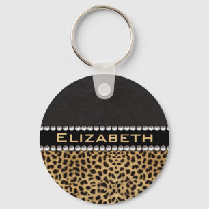 Porte-clés Léopard Spot Rhinestone Diamonds Monogram