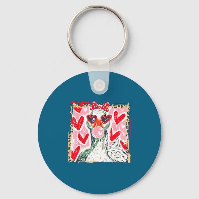 Porte-clés Leopard Valentine's Day Goose Cute Animal Couple M (Recto)