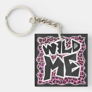 Porte-clés Leopard Wild Me Noir et rose chaud