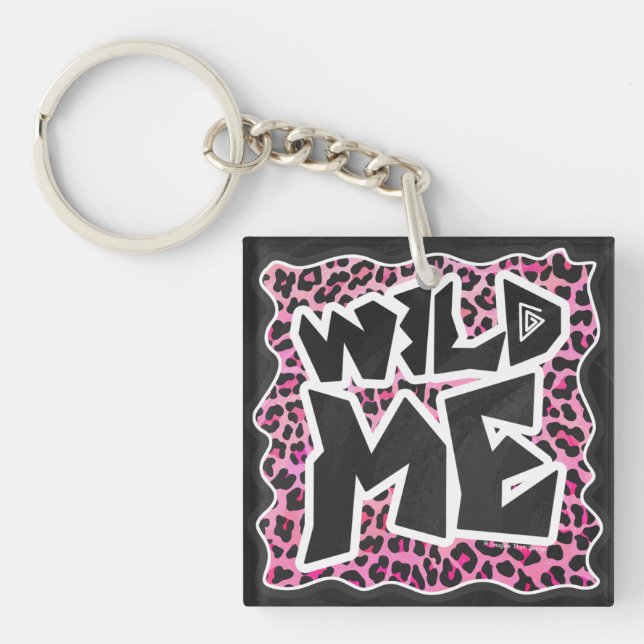 Porte-clés Leopard Wild Me Noir et rose chaud (Devant)