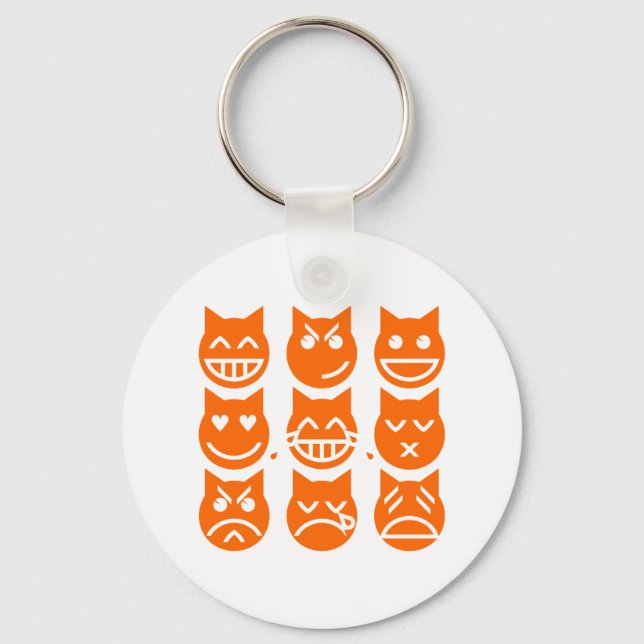 Porte-clés Les 9 vies du chat Emoji (Recto)