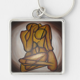 Porte-clés Les Amateurs Abstraits Art Contemporain En Ocre Et