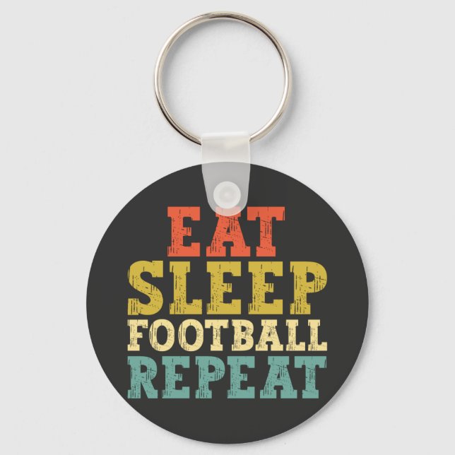 Porte-clés Les amateurs de football mangent le sommeil Footba (Recto)