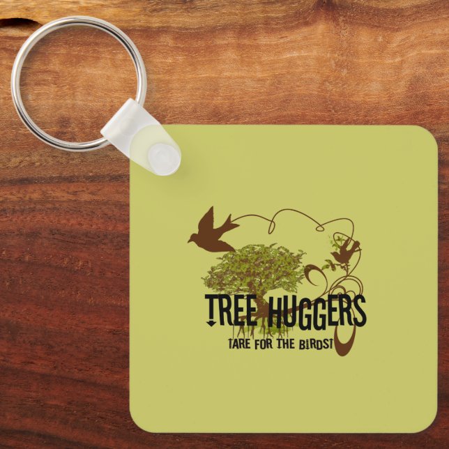 Porte-clés Les amoureux des arbres sont pour les oiseaux (Recto)
