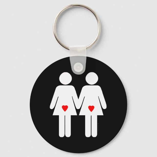 Porte-clés Les amoureux lesbiennes - (Recto)