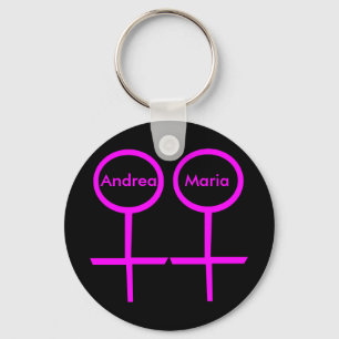 Porte-clés Les amoureux lesbiennes personnalisable Keycahin