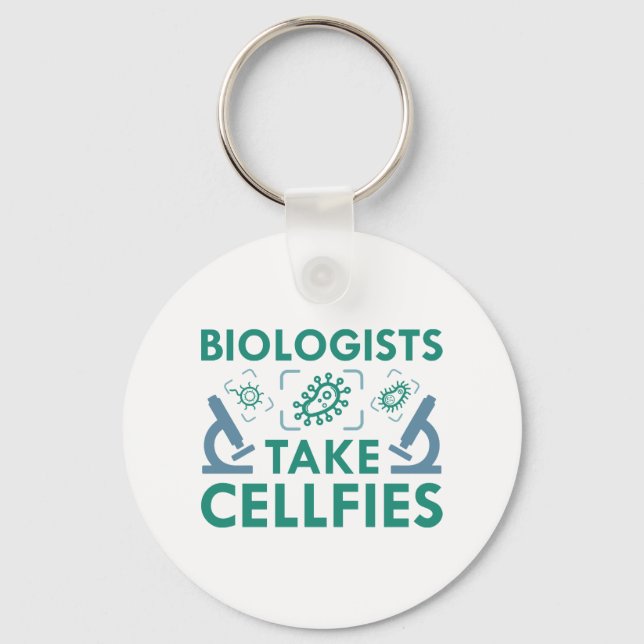 Porte-clés Les biologistes prennent des cellules (Recto)