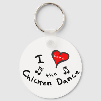 Porte-clés les cadeaux de danse de poulet - Je coeur le poule