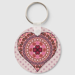 Porte-clés Les calques de la clé du coeur