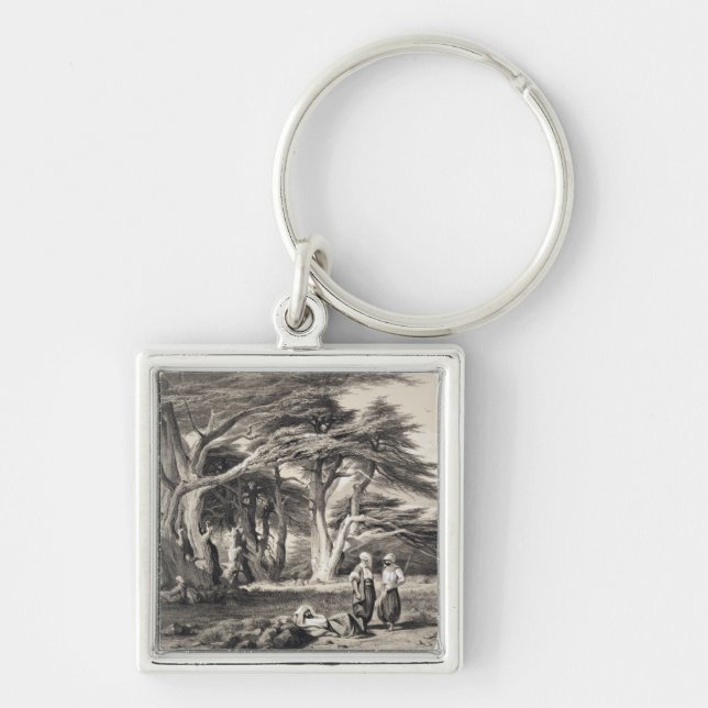 Porte-clés Les cèdres du Liban, gravés par Freeman (sépia (Devant)